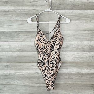 Shade&Shore Swimsuit Animal Print Spaghetti Strap